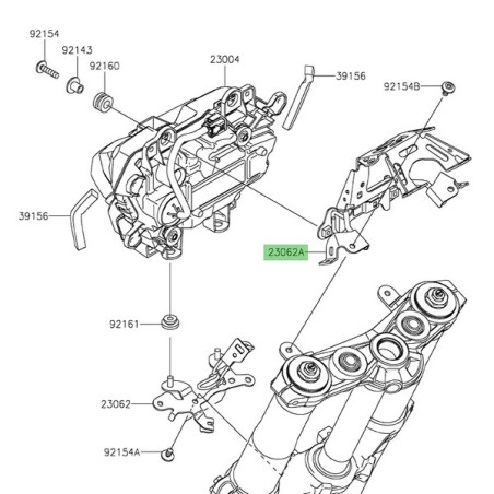 Support inférieur optique avant Kawasaki 230621522 | Moto Shop 35