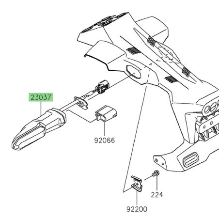 Clignotant arrière gauche 230370573 Kawasaki Z900 (2025-2027) | Moto Shop 35