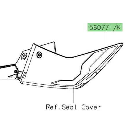 Autocollant décoratif supérieur coque arrière Kawasaki Z900 (2025) | Moto Shop 35