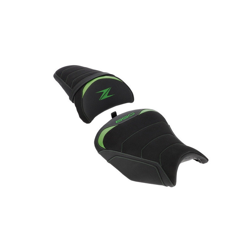 Selles confort Bagster SIT'N GO noir/vert  Kawasaki Z650 (2020-2025) | Moto Shop 35