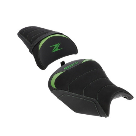 Selles confort Bagster SIT'N GO noir/vert  Kawasaki Z650 (2020-2025) | Moto Shop 35