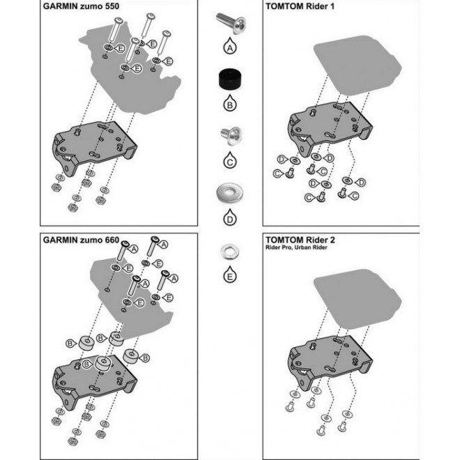 Support de GPS universel Kawasaki Z800 (2013-2016) | Réf. 017BRU0038