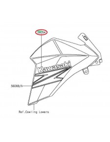 autocollant "KAWASAKI" écope Z800e 2014 vert 560541307                   