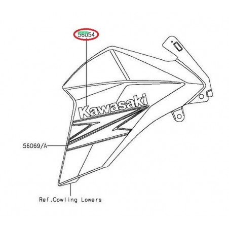 autocollant "KAWASAKI" écope Z800e 560541138                 