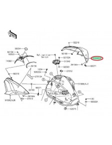 coque réservoir droit Z800e 2014 vert 51026005435K              