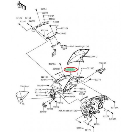 tête de fourche "centre" Z800e 55028042818T          