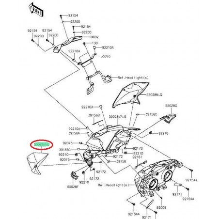 tête de fourche "coté gauche" blanc Z800 55028043125Y             