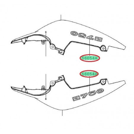 Coque arrière "autocollant" Z750 560540109                   