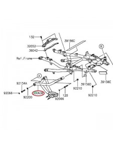  SUPPORT REPOSE PIED ARRIERE GAUCHE VERSYS 1000 2015-2016 