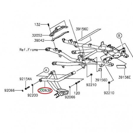 SUPPORT REPOSE PIED ARRIERE GAUCHE VERS