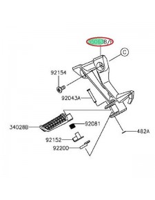 PLATINE REPOSE-PIED ARRIERE GAUCHE NINJA 300 2013-2014                