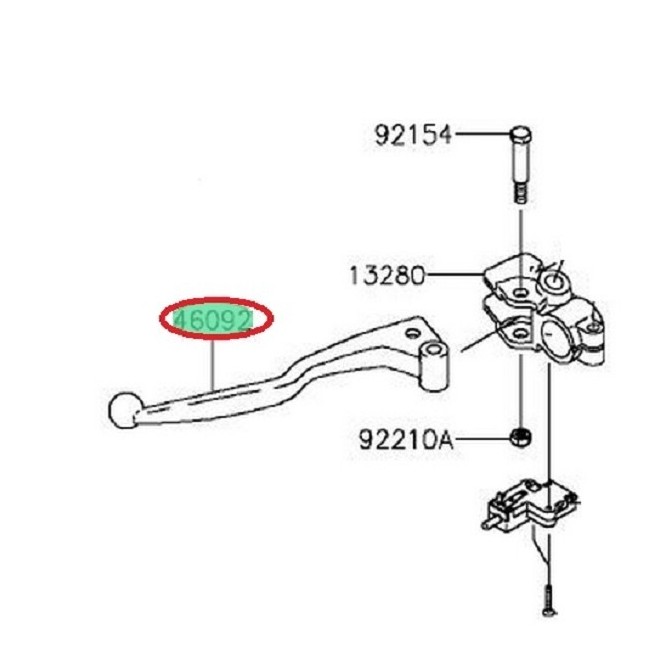 Levier d'embrayage Kawasaki 460920563 | Moto Shop 35