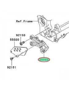 PLATINE REPOSE-PIED AVANT GAUCHE ZX10R 2004-2005                          