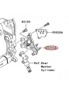 PLATINE REPOSE-PIED AVANT DROITE ZX10R 2004-2005                          