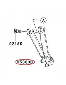 PLATINE REPOSE-PIED ARRIERE GAUCHE ZX10R 2004-2005                            