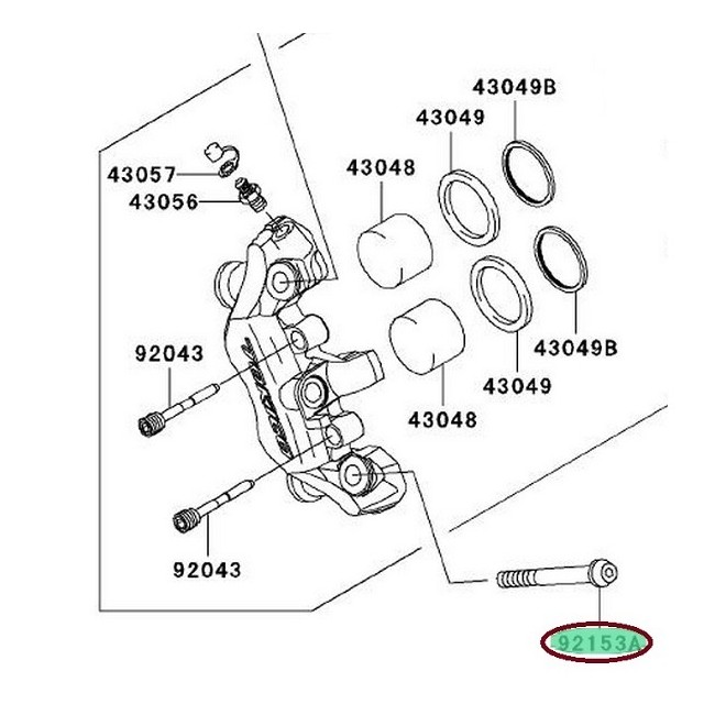 Vis de fixation M10x60 Kawasaki 921531531 | Moto Shop 35