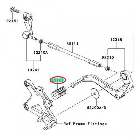 Caoutchouc de sélecteur de vitesse Kawasaki 921612401 | Moto Shop 35