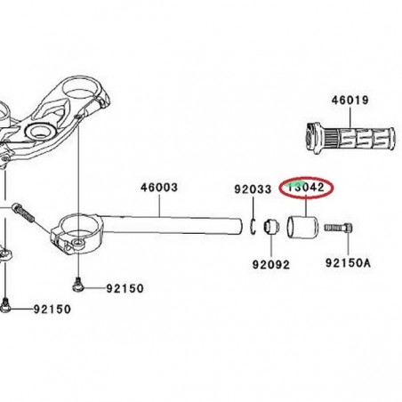 EMBOUT GUIDON ZX600G1 130425001