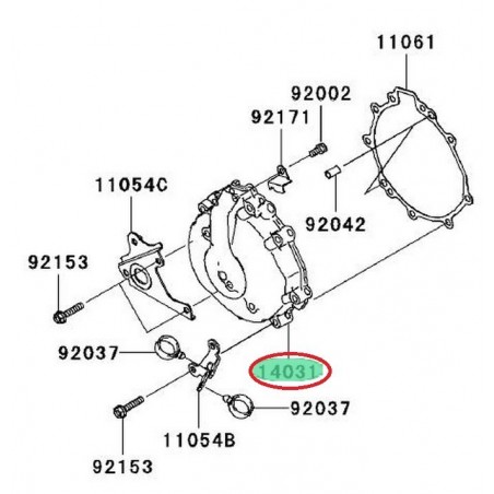 CARTER ALTERNATEUR GAUCHE ZX6R 14031008211E