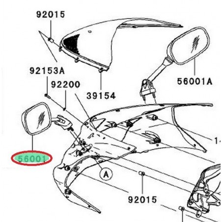 RETROVISEUR GAUCHE ZX6R 560010084
