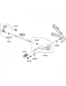 TIGE DE SELECTEUR ZX6R 2009-2012                                