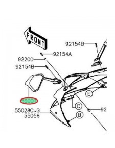 RETROVISEUR GAUCHE ZX6R 636 560010245                         