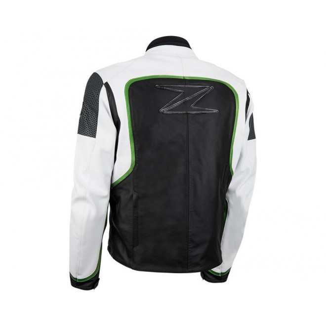 Blouson cuir homme Kawasaki "Z" blanc Moto Shop 35