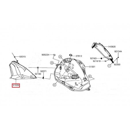 coque réservoir gauche gris            