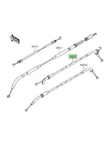 Câble ouverture gaz Kawasaki Z900 (2017-2024) | Réf. : 540120646