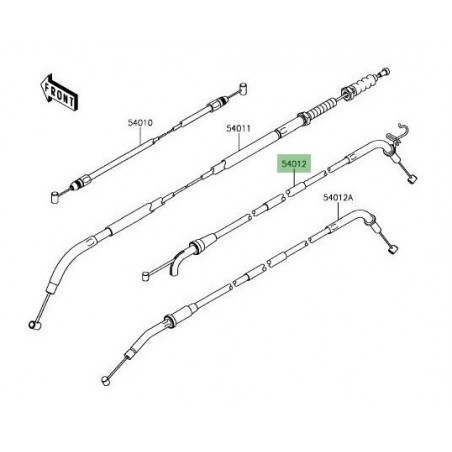 Câble ouverture gaz Kawasaki Z900 (2017-2024) | Réf. : 540120646
