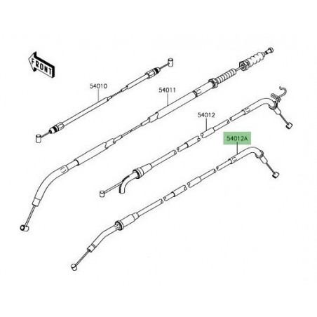 Câble fermeture gaz Kawasaki Z900 (2017-2024) | Réf. : 540120647