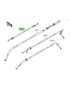 Câble fermeture de selle passager Kawasaki Z900 (2017-2024) | Réf. : 540100614