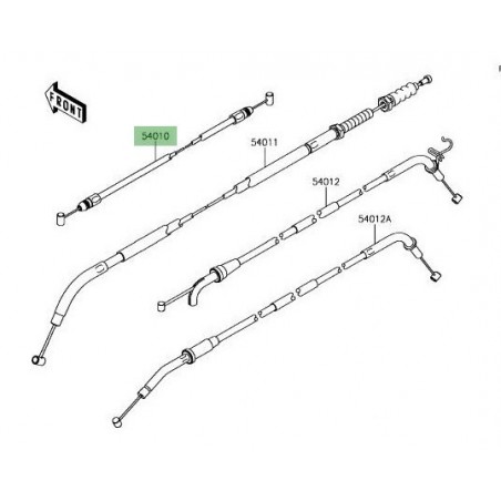 Câble fermeture de selle passager Kawasaki Z900 (2017-2024) | Réf. : 540100614