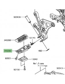 Repose-pied avant gauche Kawasaki Z900 (2017-2019) | Réf. 340280350 - 340280352