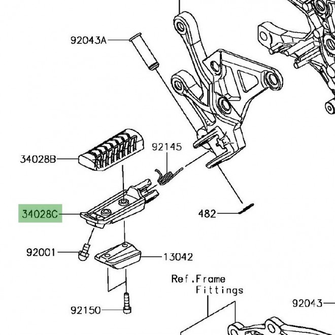 Caoutchouc repose-pieds arrière Kawasaki W800