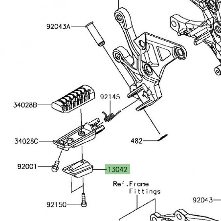 Masselotte repose-pieds avant Kawasaki Z900 (2017-2019) | Réf. 130420746 - 130420022