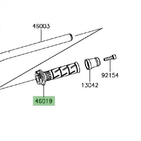 Poignée caoutchouc droite Kawasaki Z900 (2017-2019) | Moto Shop 35