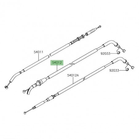 Câble ouverture des gaz Kawasaki Versys-X 300 (2017-2018) | Réf. 540120650
