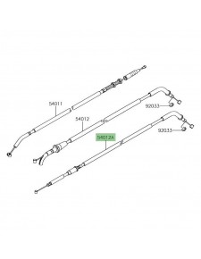 Câble fermeture des gaz Kawasaki Versys-X 300 (2017-2018) | Réf. 540120651