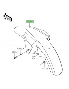 Garde-boue avant Kawasaki Versys-X 300 (2017-2018) | Réf. 35004036345L