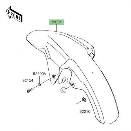 Garde-boue avant Kawasaki Versys-X 300 (2017-2018) | Réf. 35004036345L