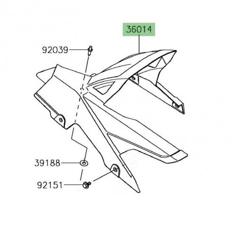 Garde-boue arrière Kawasaki Versys-X 300 (2017-2018) | Réf. 360140569