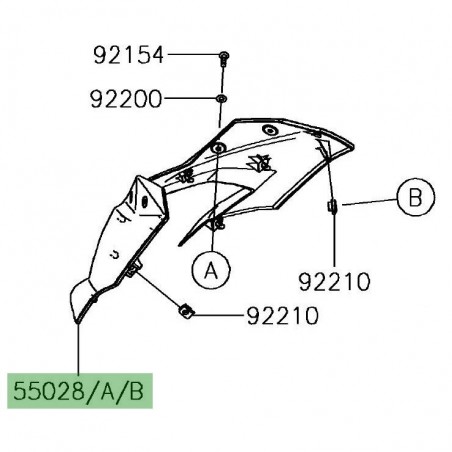 Tête de fourche peinte Kawasaki Versys-X 300 (2017-2018) | Moto Shop 35