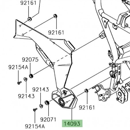 Cache pivot gauche Kawasaki Versys-X 300 (2017-2018) | Réf. 140930558