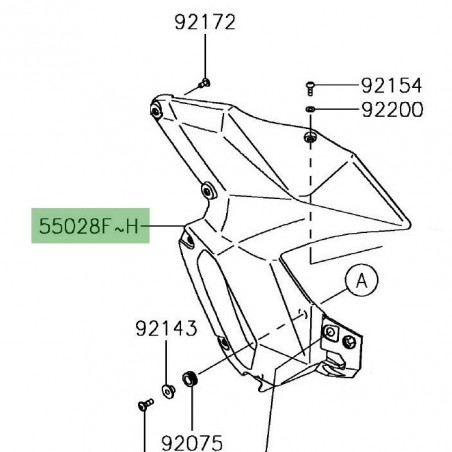 Habillage latéral de réservoir gauche Kawasaki Versys-X 300 (2017-2018) | Moto Shop 35