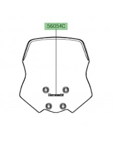 Autocollant "Kawasaki" saute-vent Kawasaki Versys-X 300 (2017-2018) | Réf. 560542261