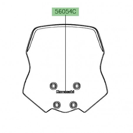 Autocollant "Kawasaki" saute-vent Kawasaki Versys-X 300 (2017-2018) | Réf. 560542261