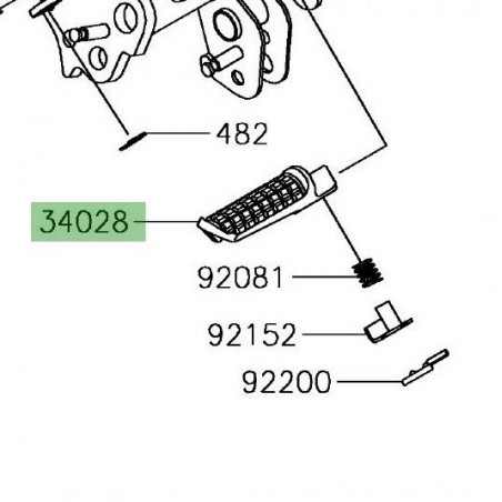 Repose-pieds arrière gauche Kawasaki Versys-X 300 (2017-2018) | Réf. 340280334