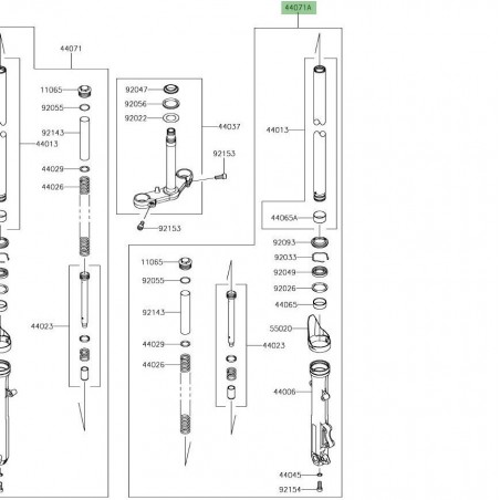 Fourche complète Kawasaki Versys-X 300 (2017-2018) | Moto Shop 35