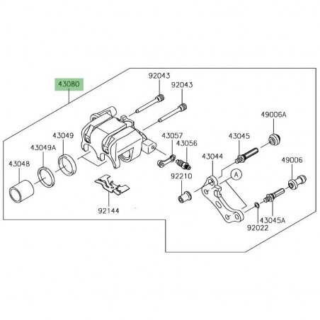 Étrier de frein arrière Kawasaki Versys-X 300 (2017-2018) | Réf. 430800126DJ